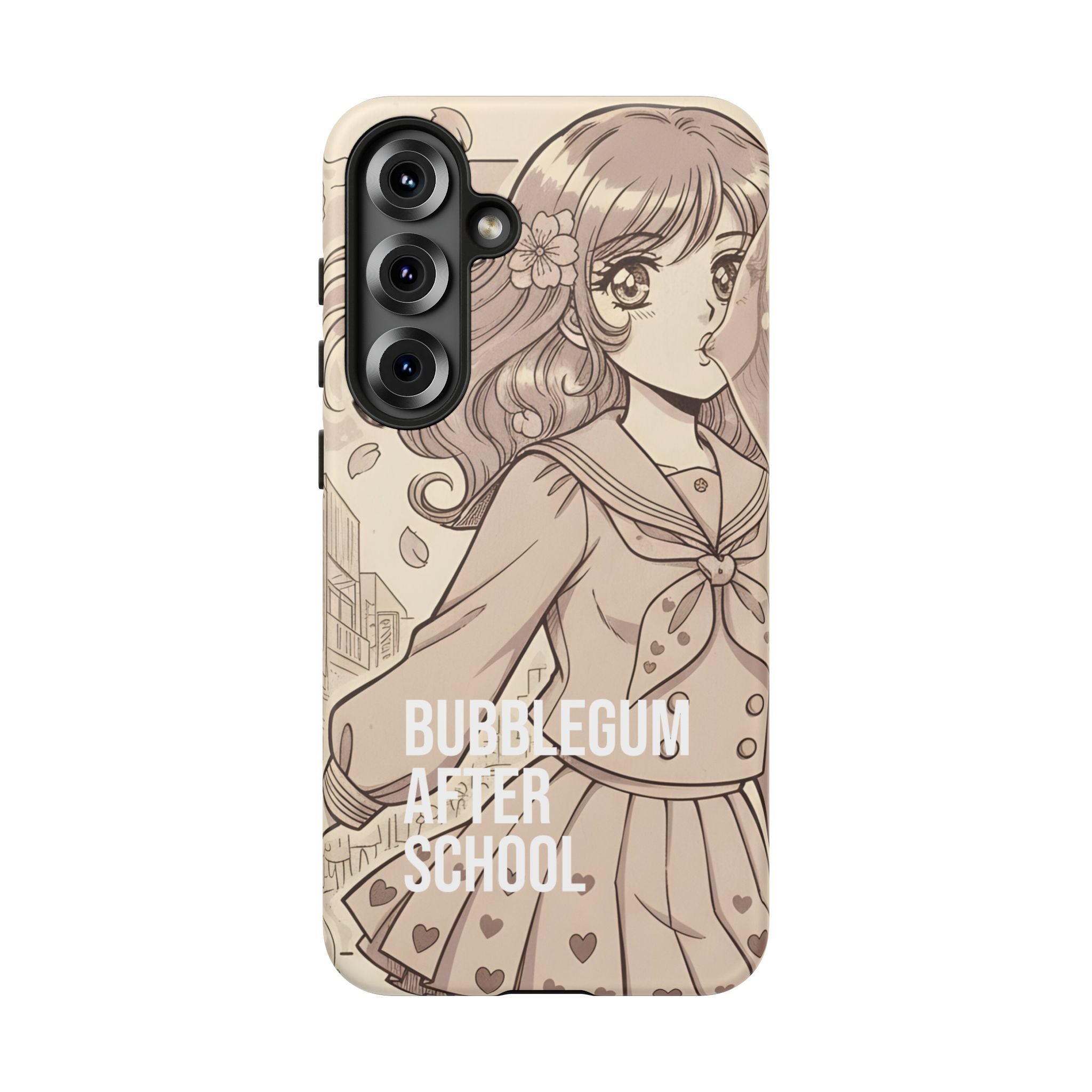 Bubblegum After School anime girl aesthetic phone case with manga illustration