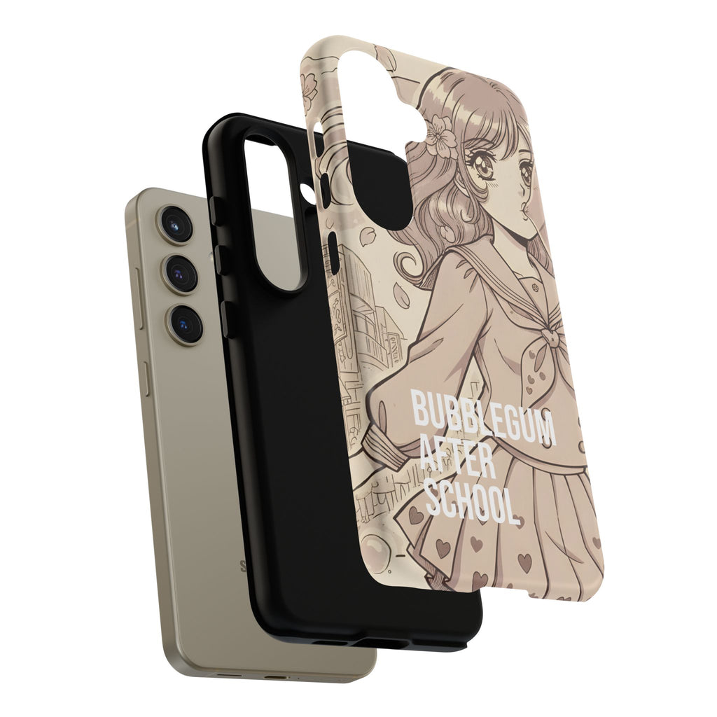 cute manga style anime girl phone case aesthetic illustration