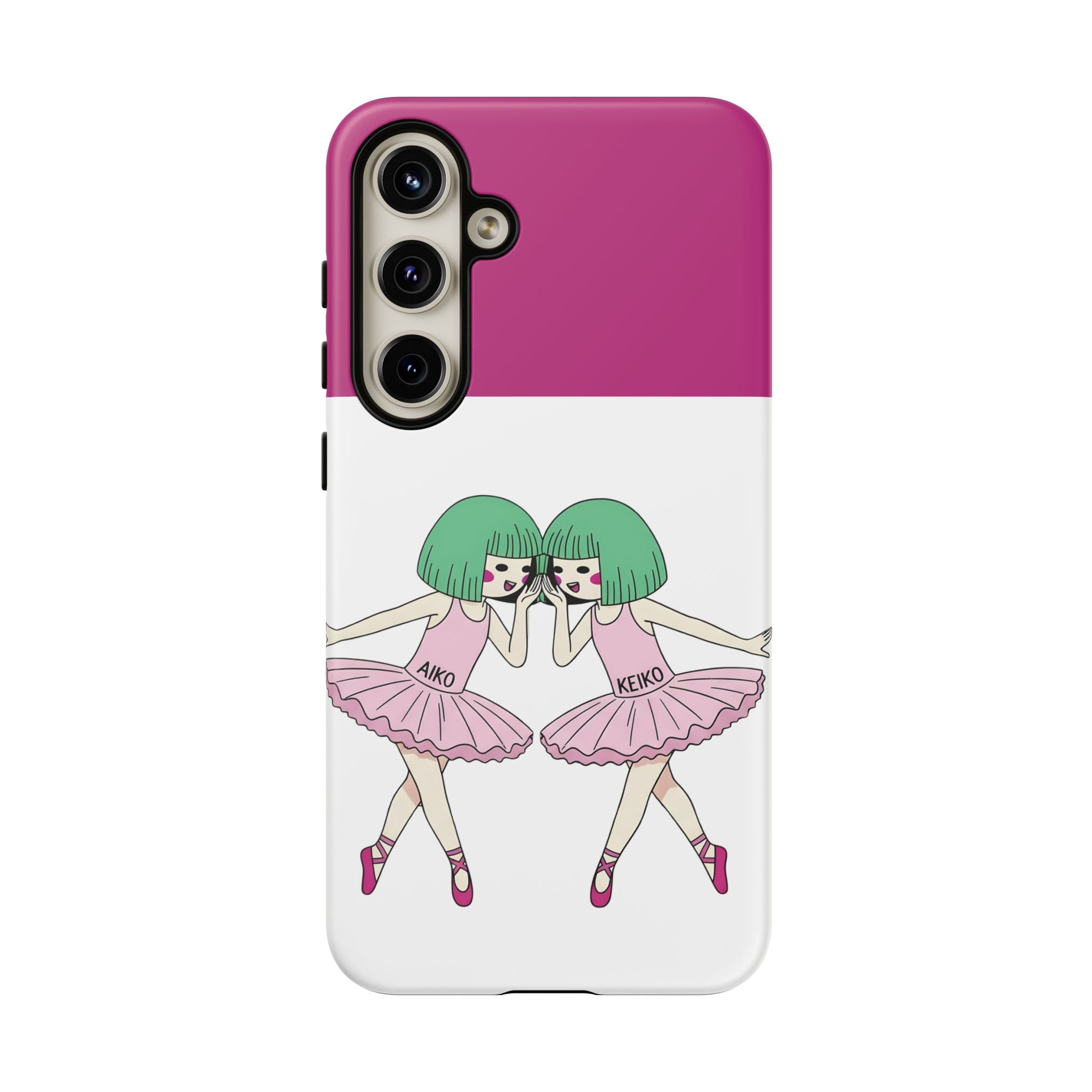 Aiko and Keiko pink ballerina friendship illustration iPhone phone case