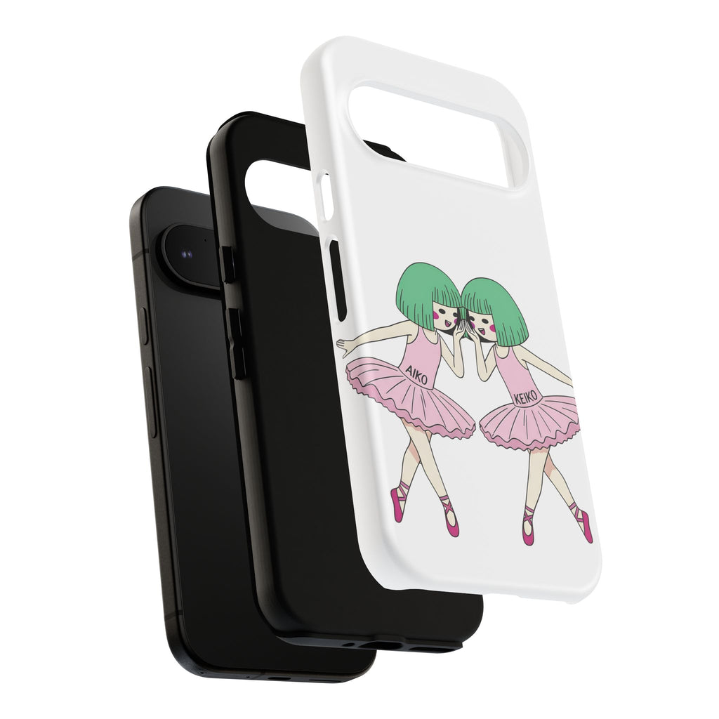 Aiko and Keiko pink ballerina friendship illustration iPhone phone case