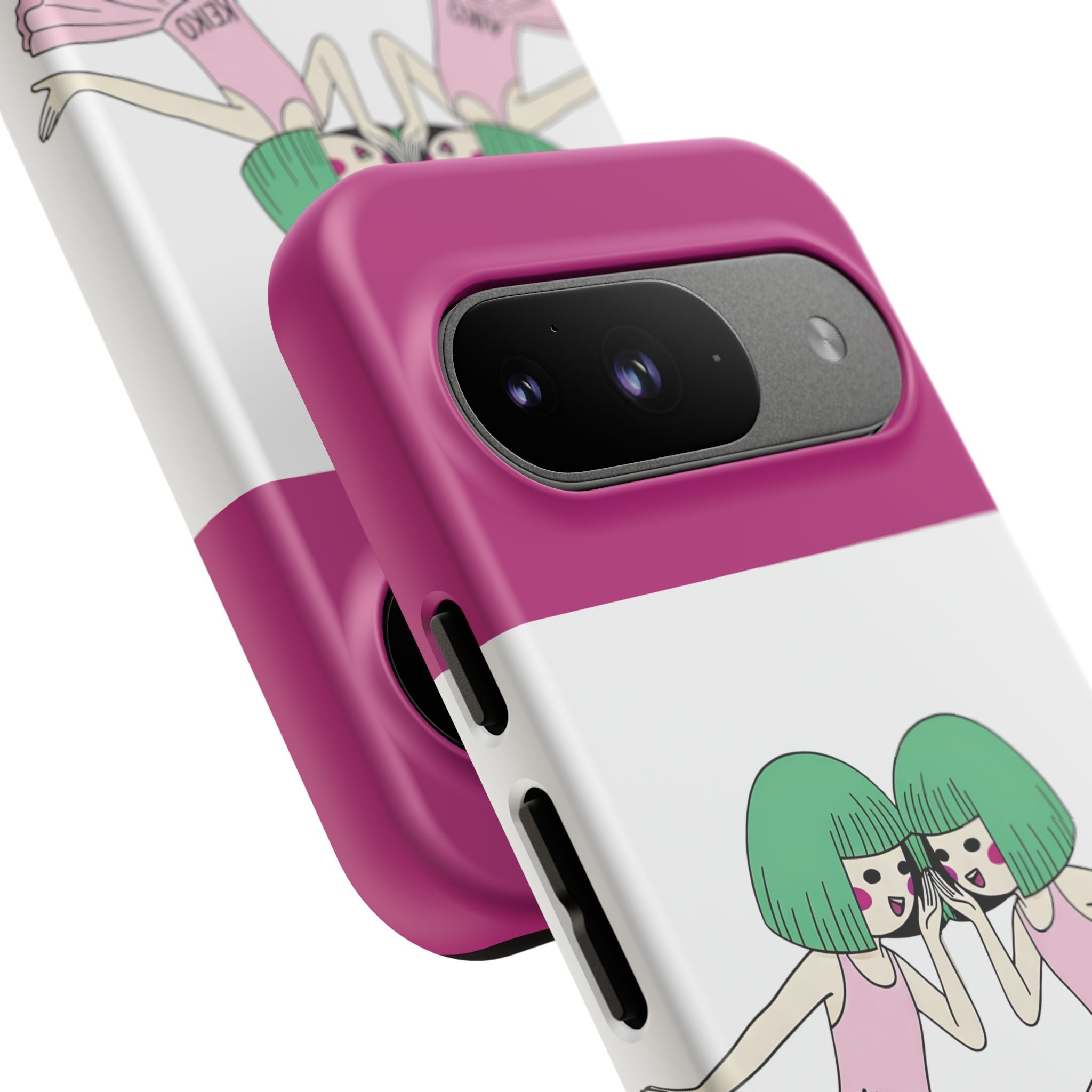 Aiko and Keiko pink ballerina friendship illustration phone case