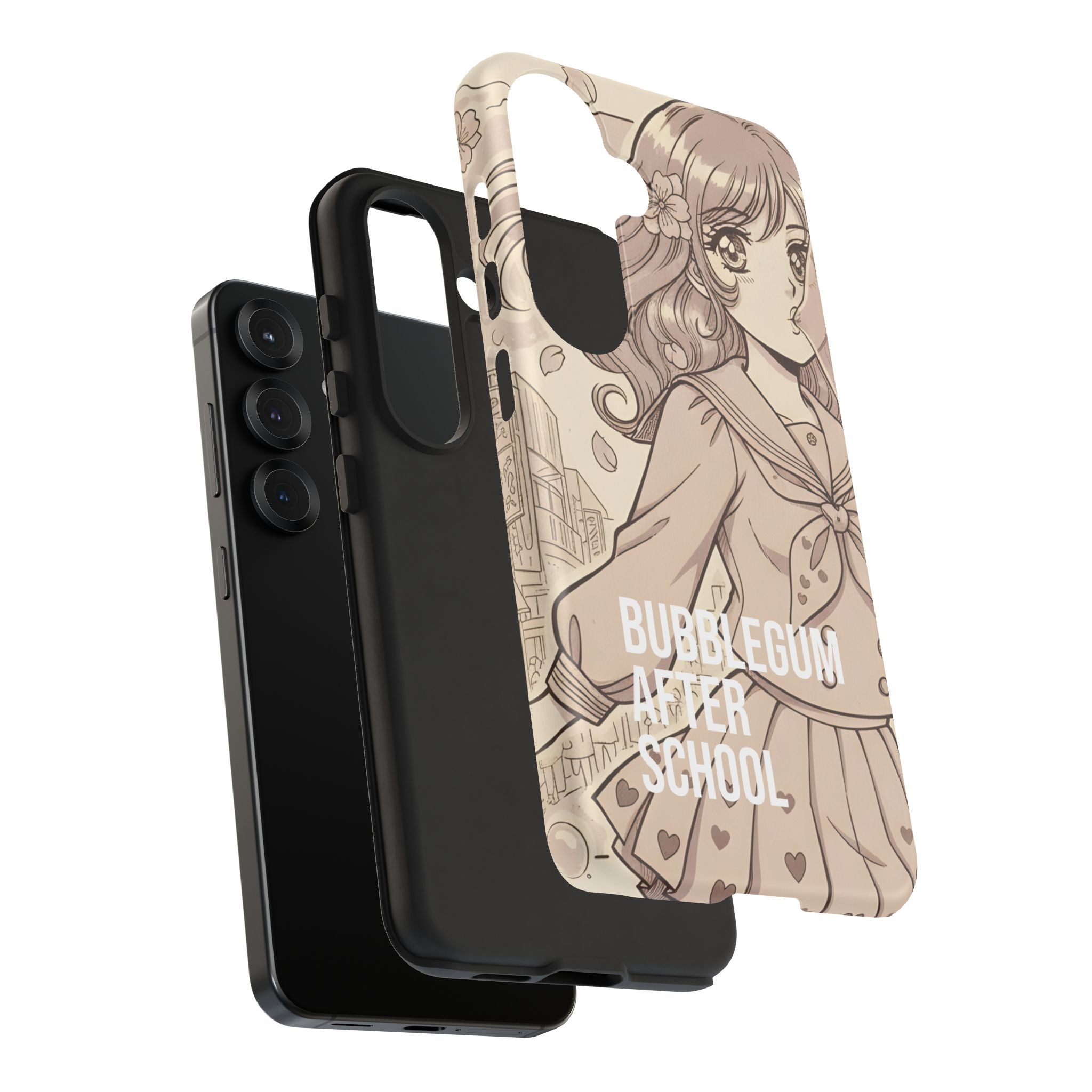 Bubblegum After School anime girl aesthetic phone case with manga illustration