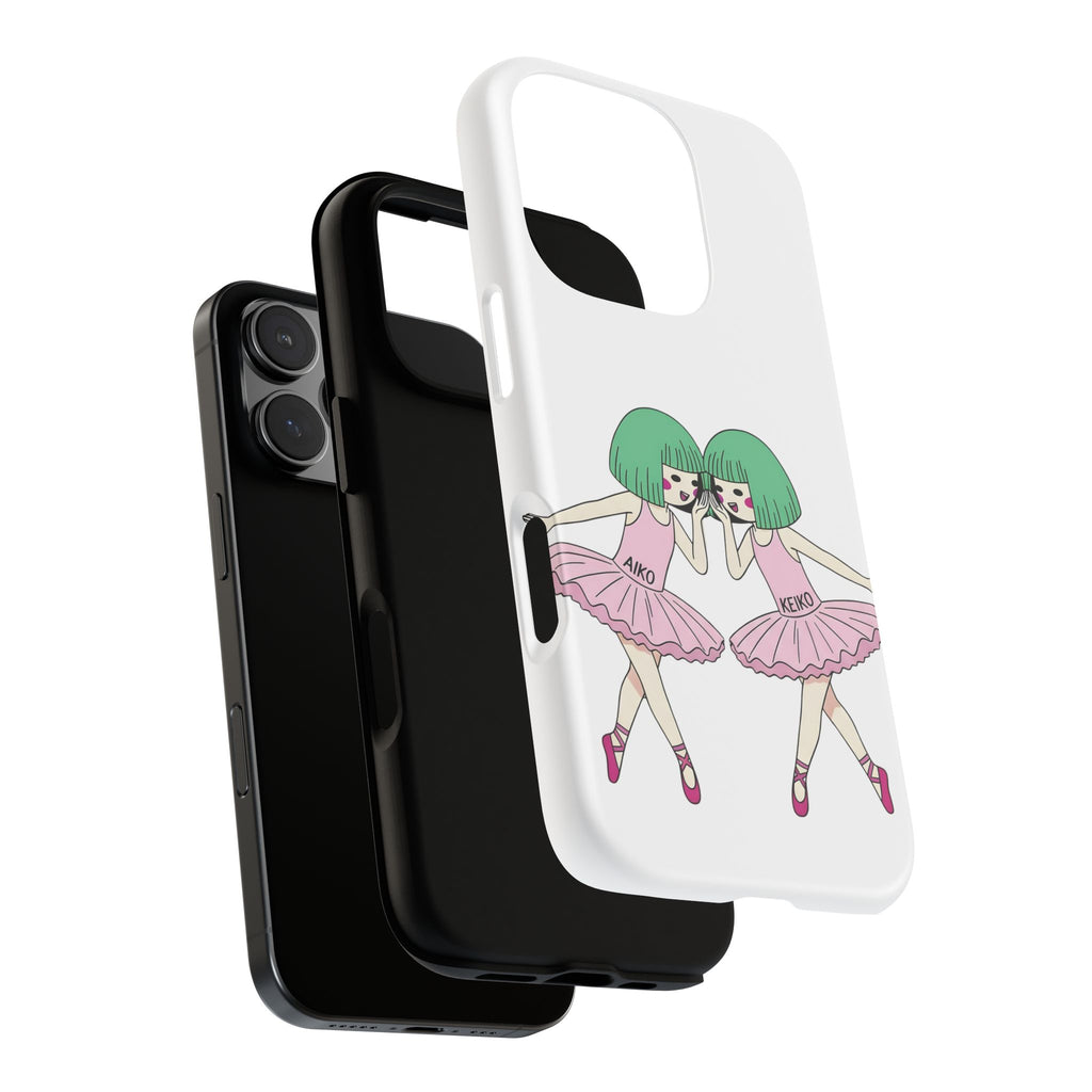 Aiko and Keiko pink ballerina friendship illustration iPhone phone case