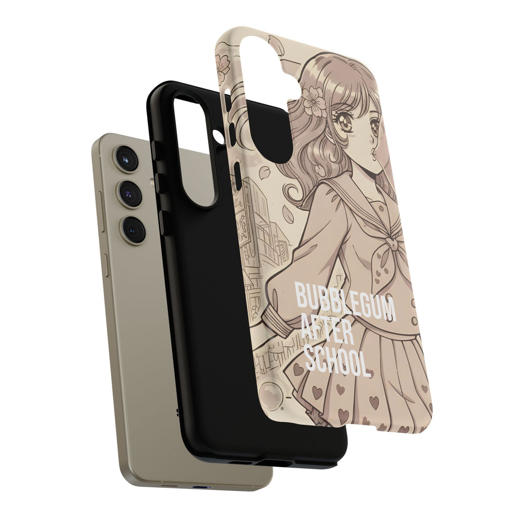 cute manga style anime girl phone case aesthetic illustration
