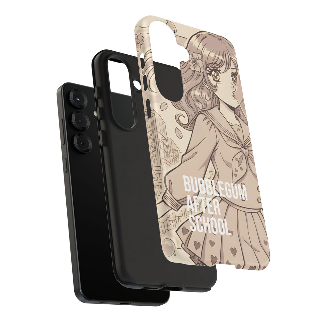 Bubblegum After School anime girl aesthetic phone case with manga illustration