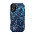 Neon blue anime girl cyberpunk phone case Bubblegum After School