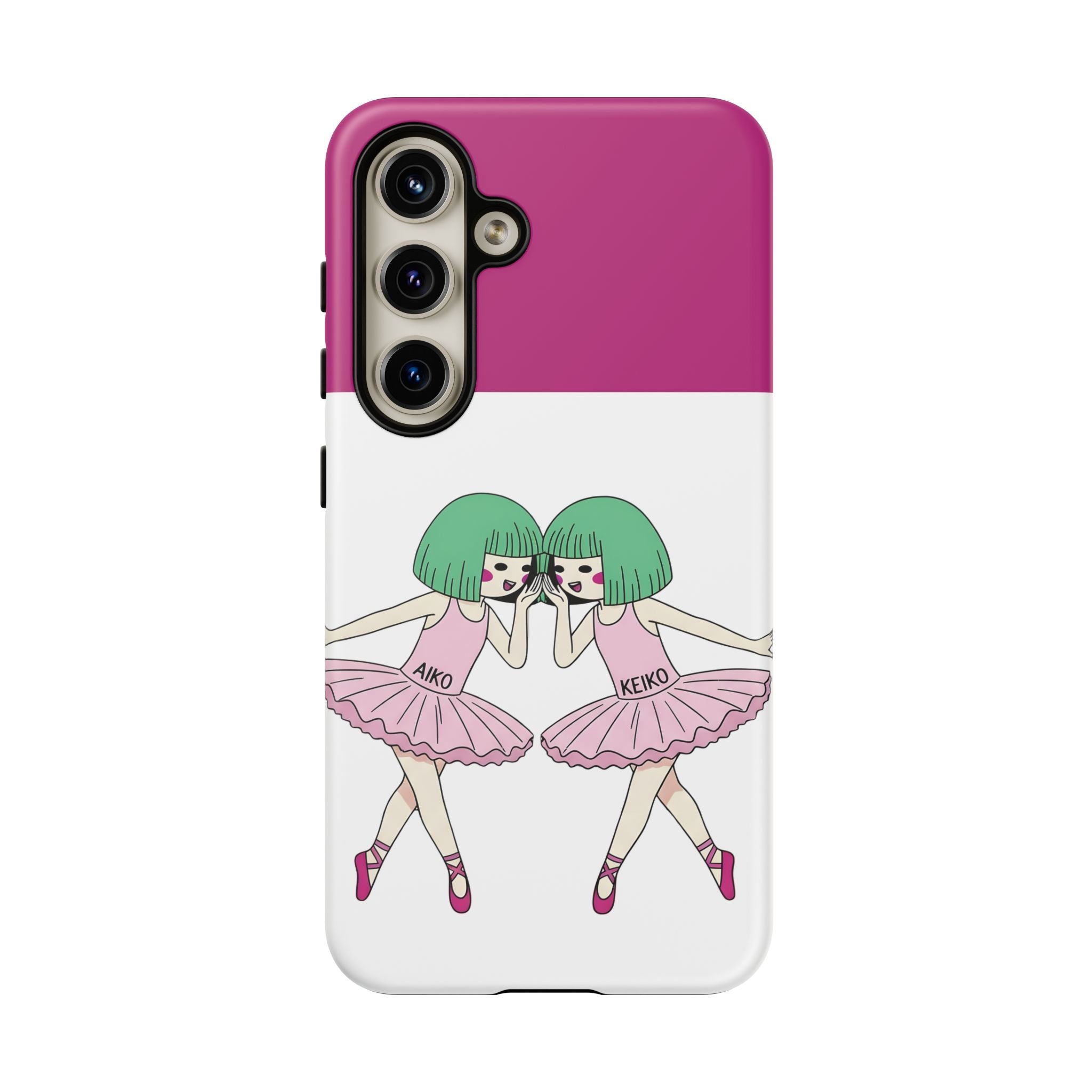 Aiko and Keiko pink ballerina friendship illustration phone case