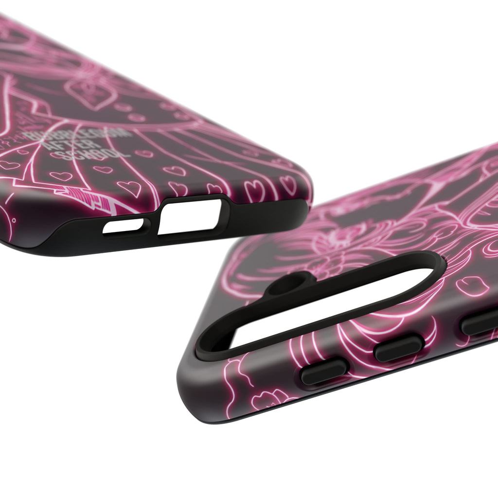 Neon pink anime girl cyberpunk iPhone phone case Bubblegum After School