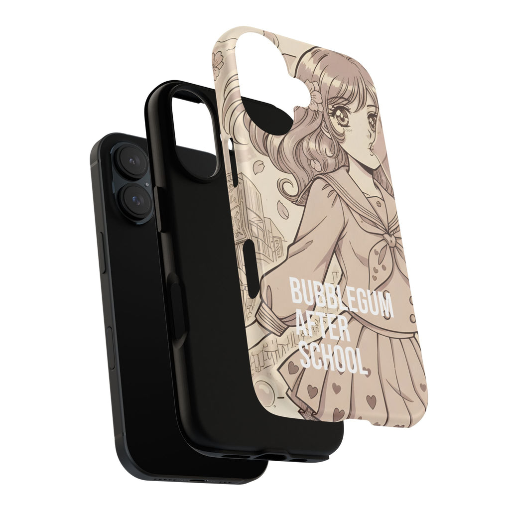 Bubblegum After School anime girl aesthetic phone case with manga illustration