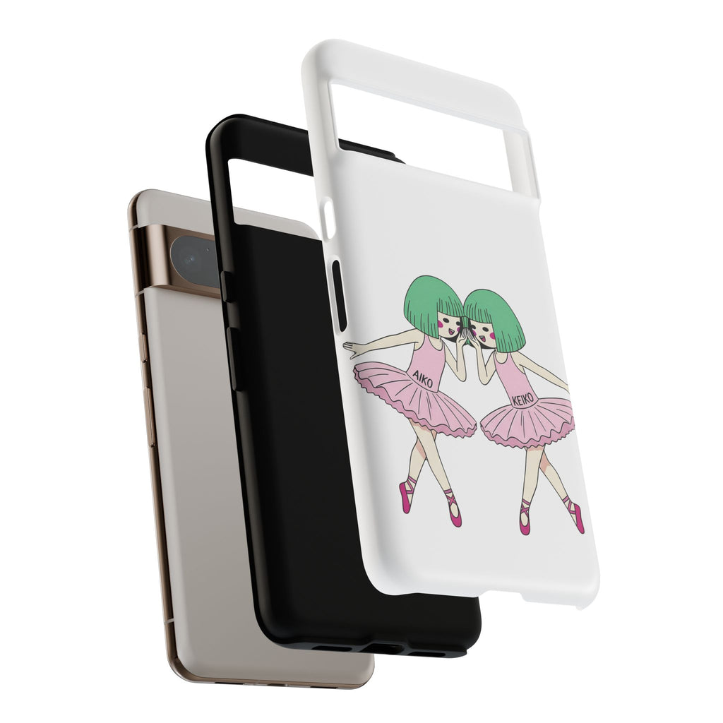 Aiko and Keiko pink ballerina friendship illustration iPhone phone case