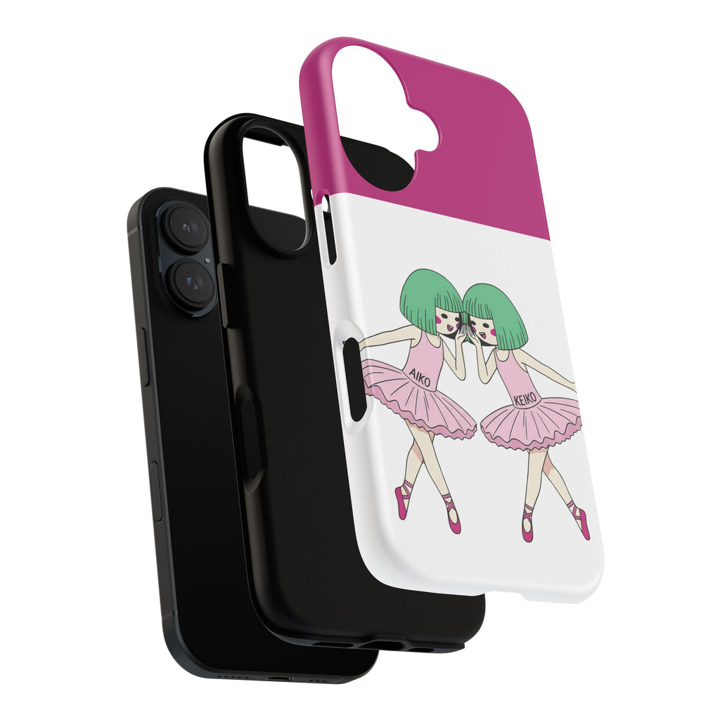 Aiko and Keiko pink ballerina friendship illustration phone case