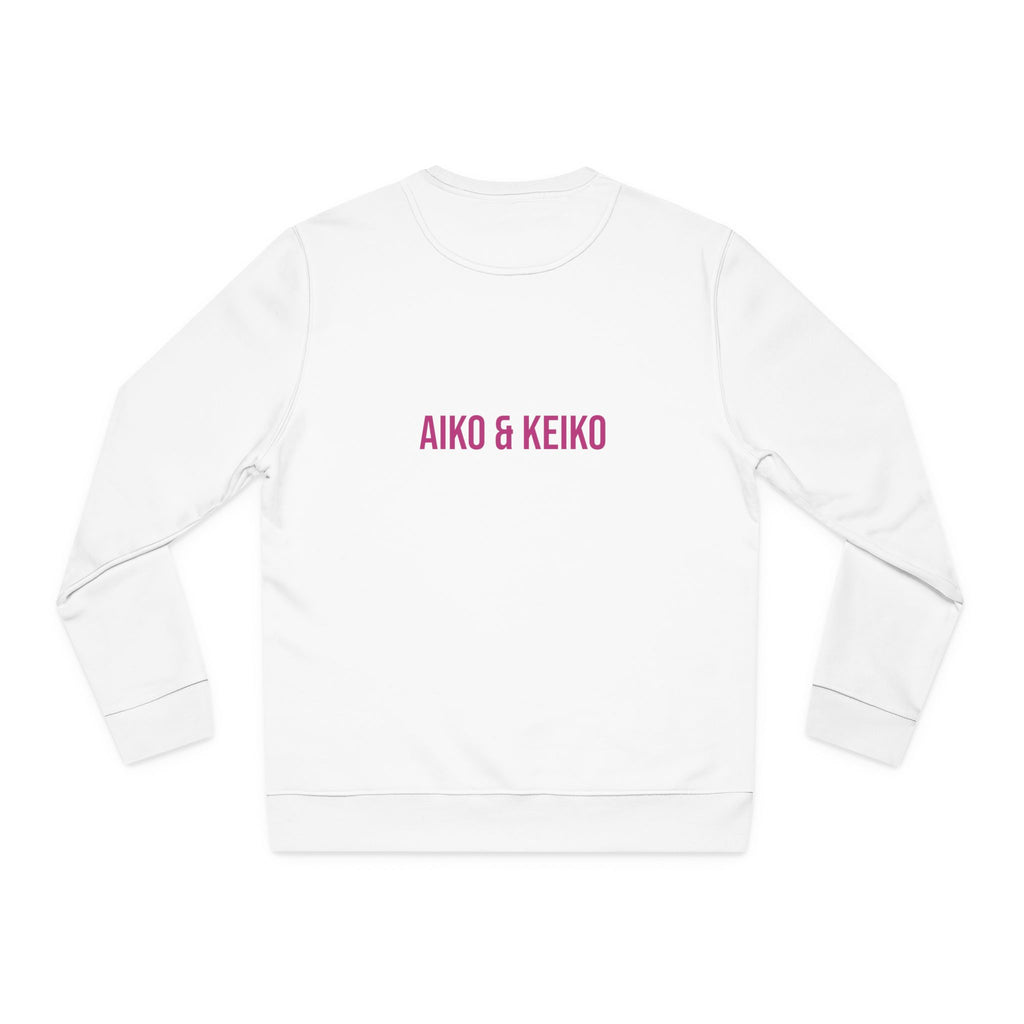 Aiko and Keiko City Stroll organic cotton sweatshirt with cherry blossom street illustration.