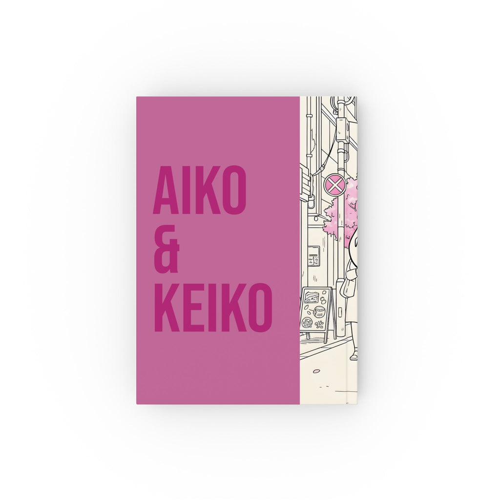 Aiko and Keiko kawaii anime girls friendship journal cover illustration