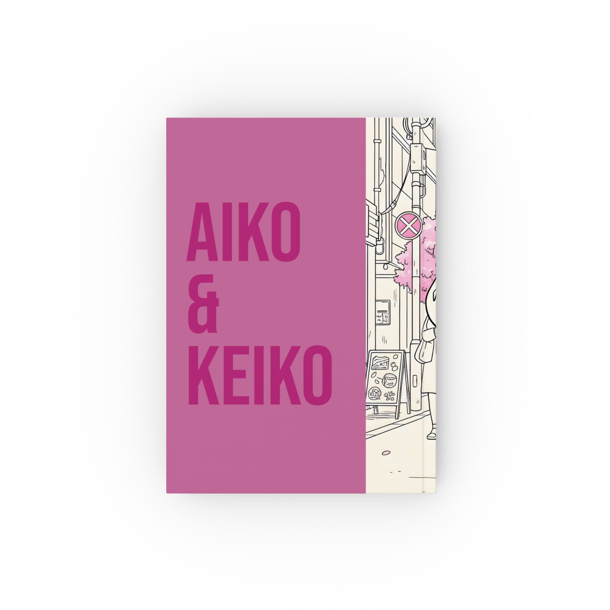 Aiko and Keiko kawaii anime girls friendship journal cover illustration