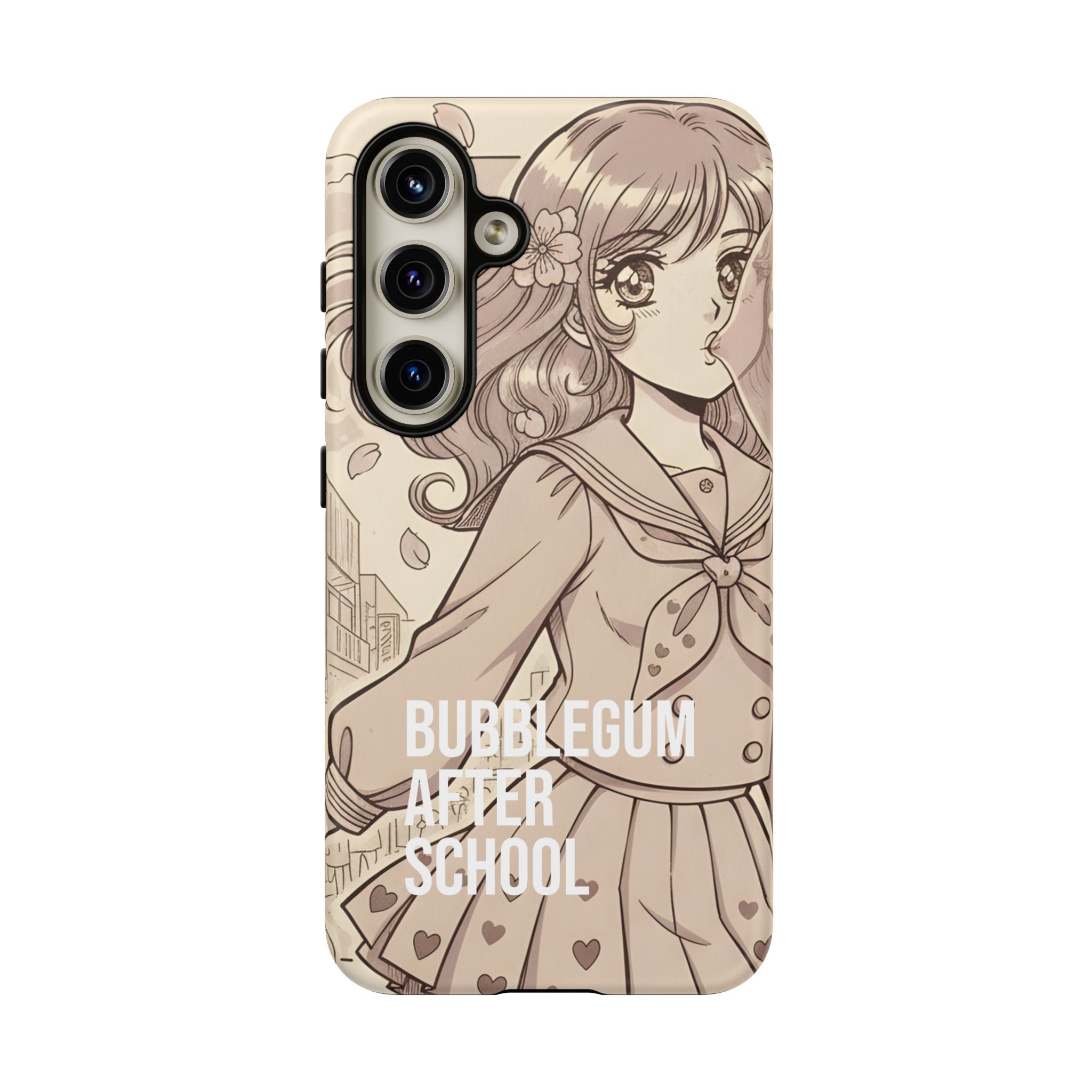 Bubblegum After School anime girl aesthetic phone case with manga illustration