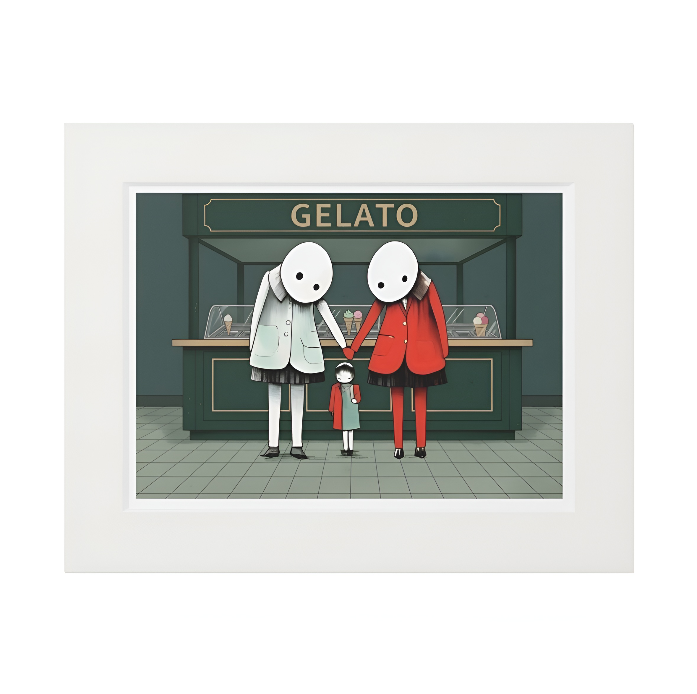 Family Portrait I Beyond the Forest Bleu blue forest sisters giclée art print