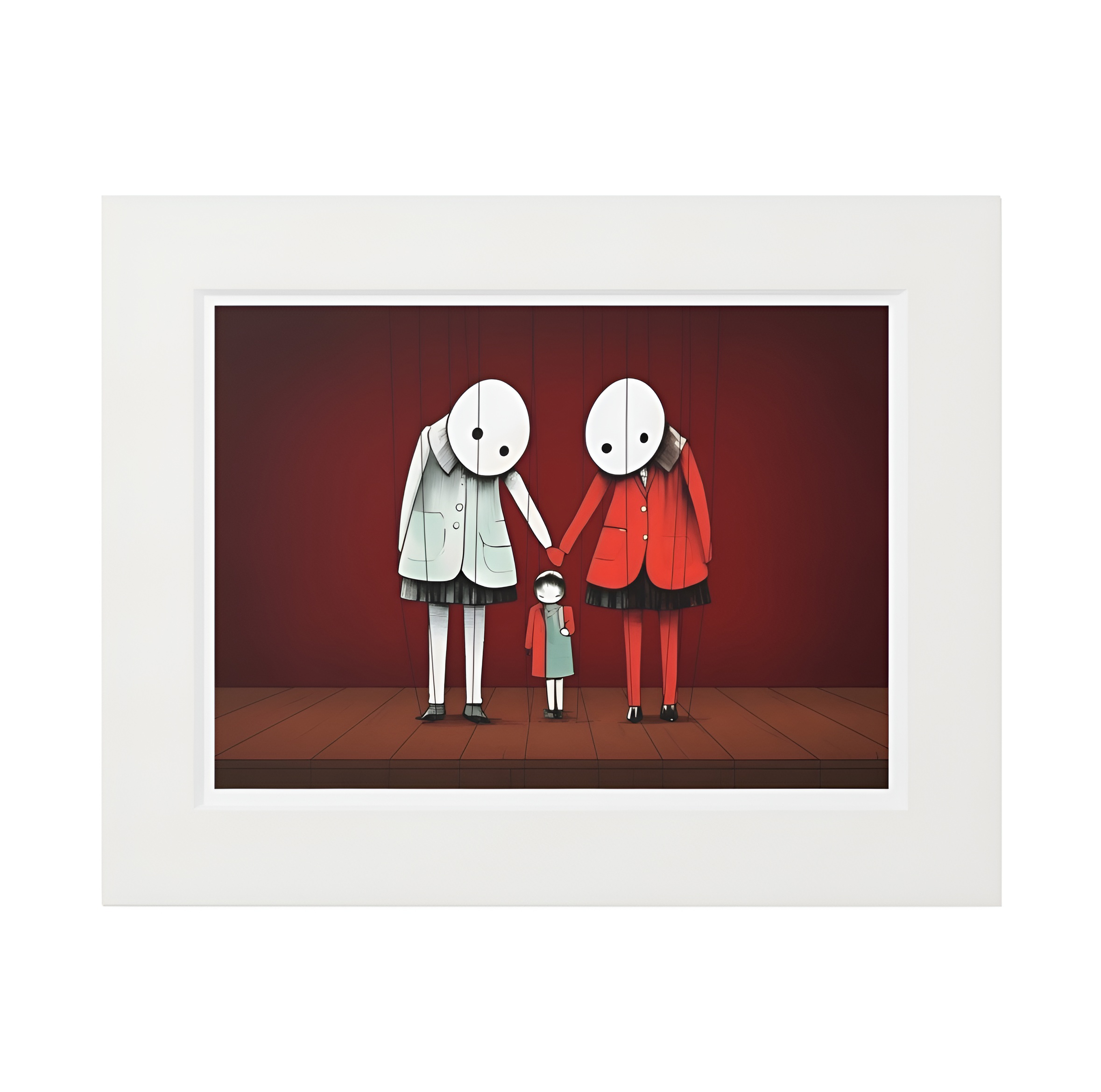 Family Portrait V Beyond the Forest Bleu blue forest sisters giclée art print