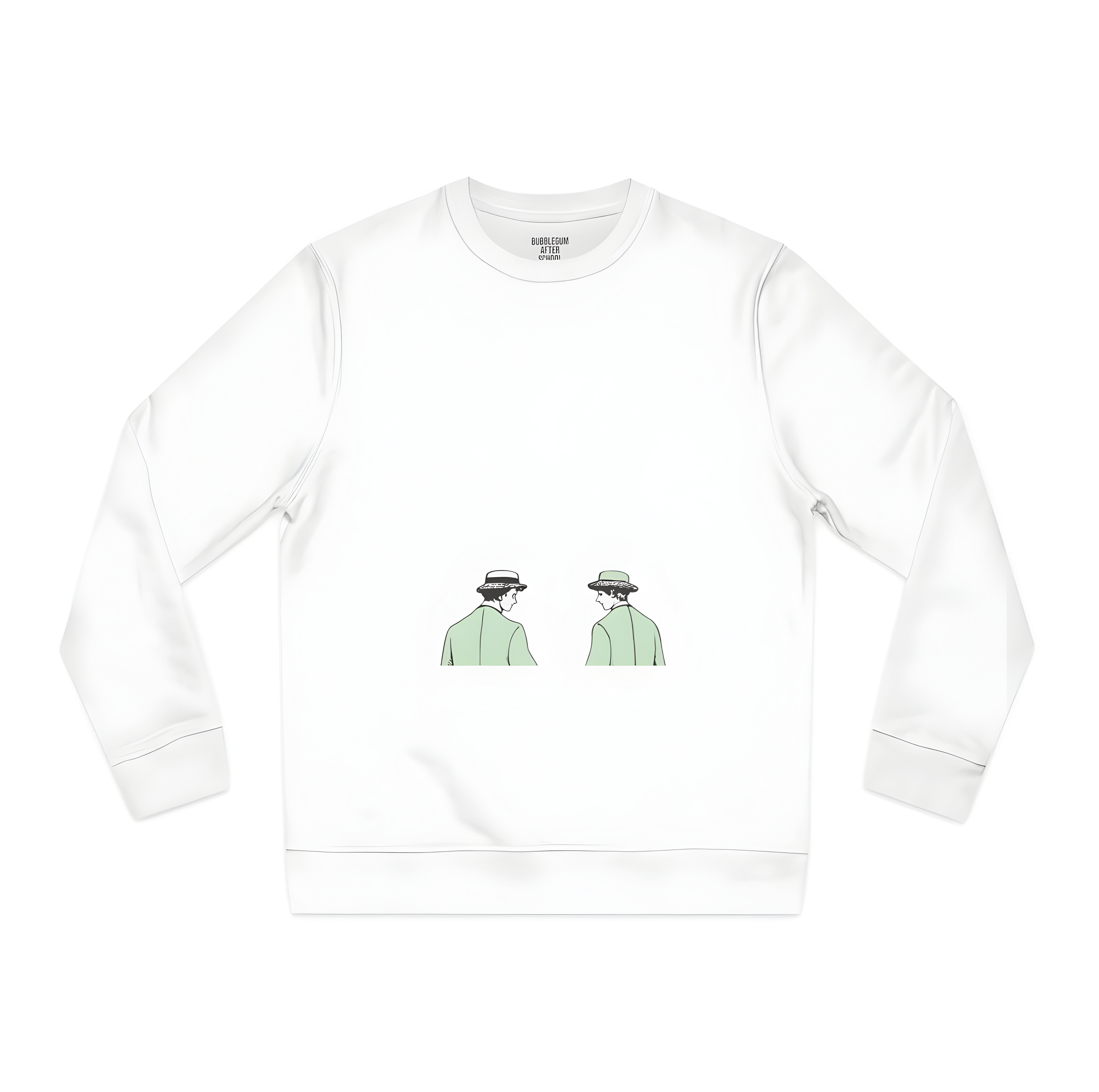 Les Garçons white minimalist sweatshirt with Paris illustration artwork