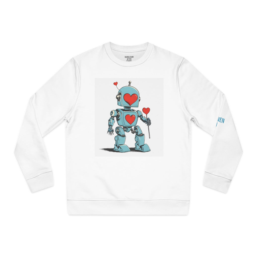 Lowen Blu cute retro robot sweatshirt with heart illustration