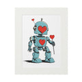 Lowen Blu robot character limited edition giclee art print with red hearts