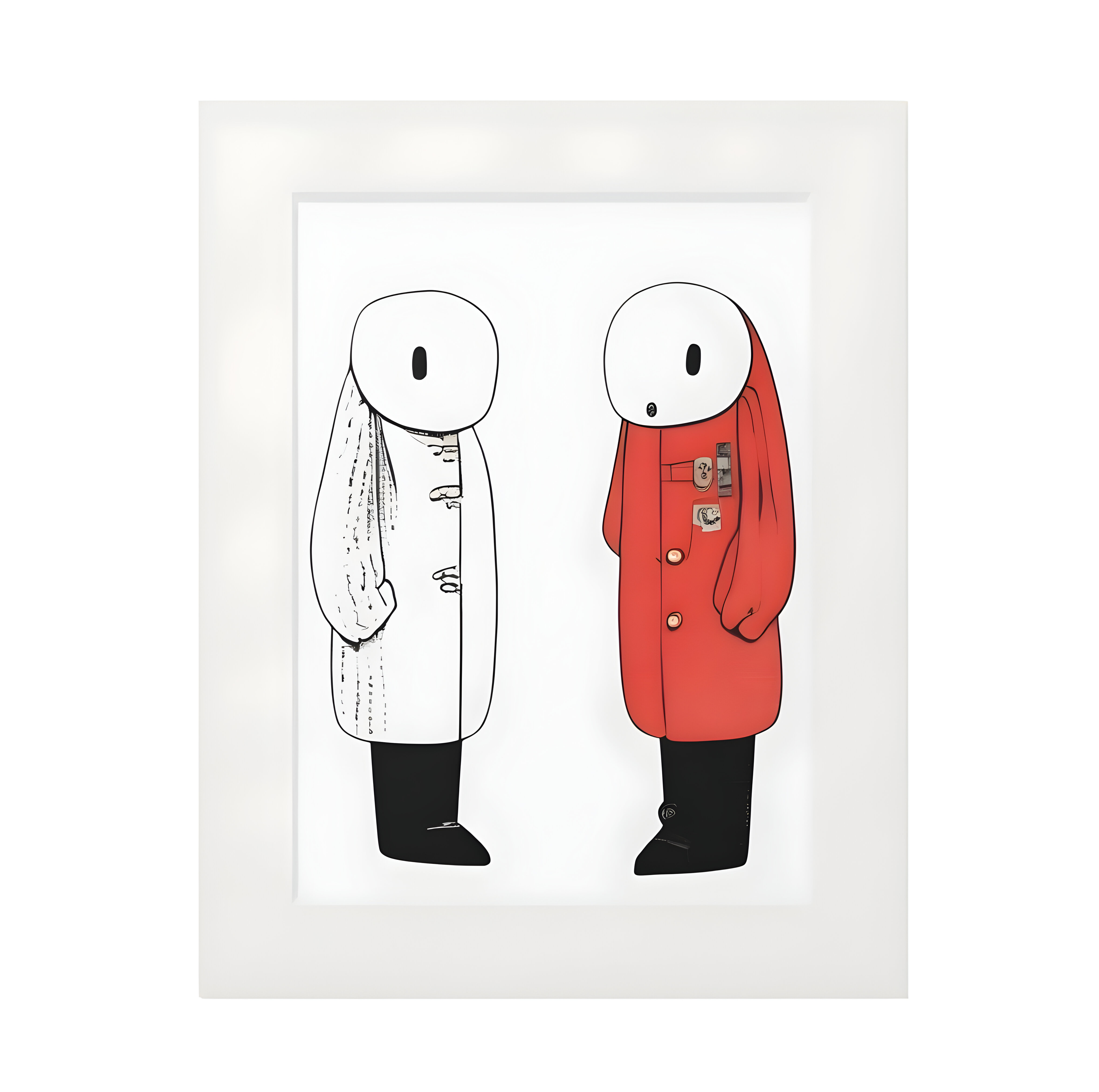 The Neighbours of the Forest Bleu — The Pair limited edition illustration giclée print featuring two stylised figures holding hands.